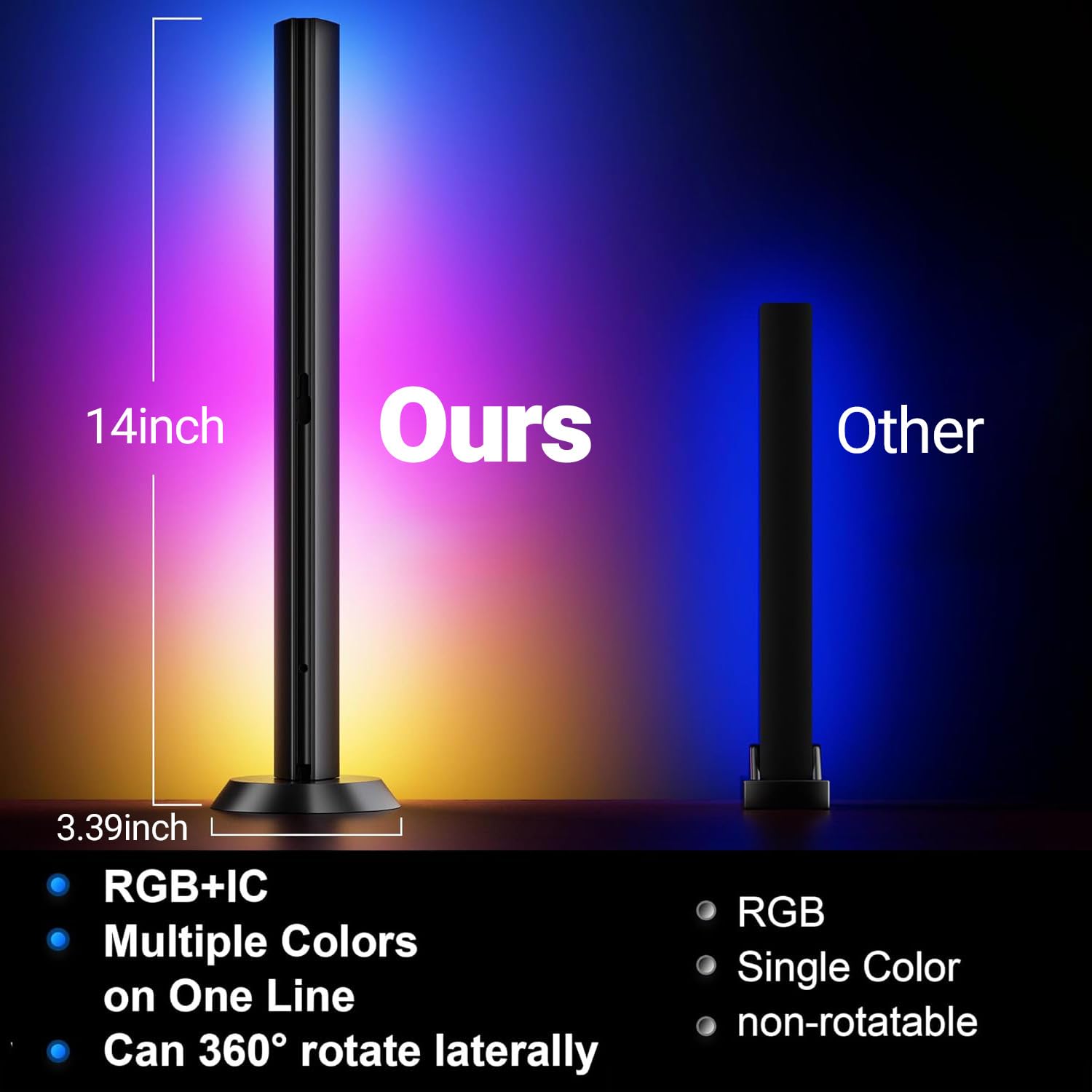 DayBETTER LED light bar night ambience behind screen.