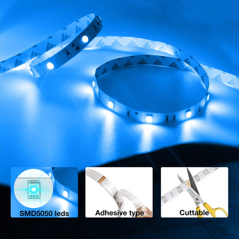 DAYBETTER LED strip adheres to dry, clean surfaces for easy placement