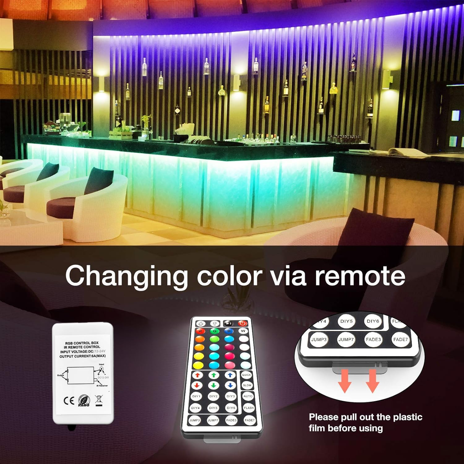 DAYBETTER LED strip shows 20 colors and 8 modes for versatility