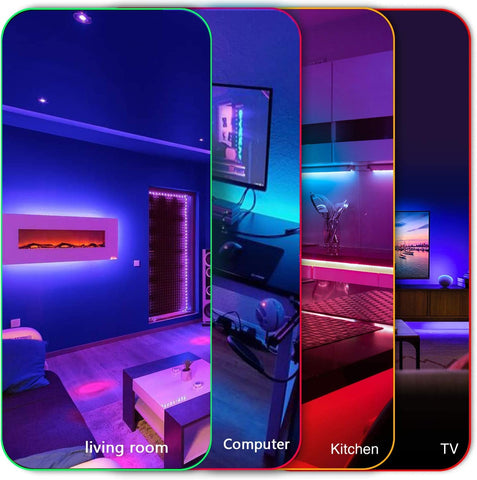 DAYBETTER LED strip showing full color spectrum for versatile scenes.