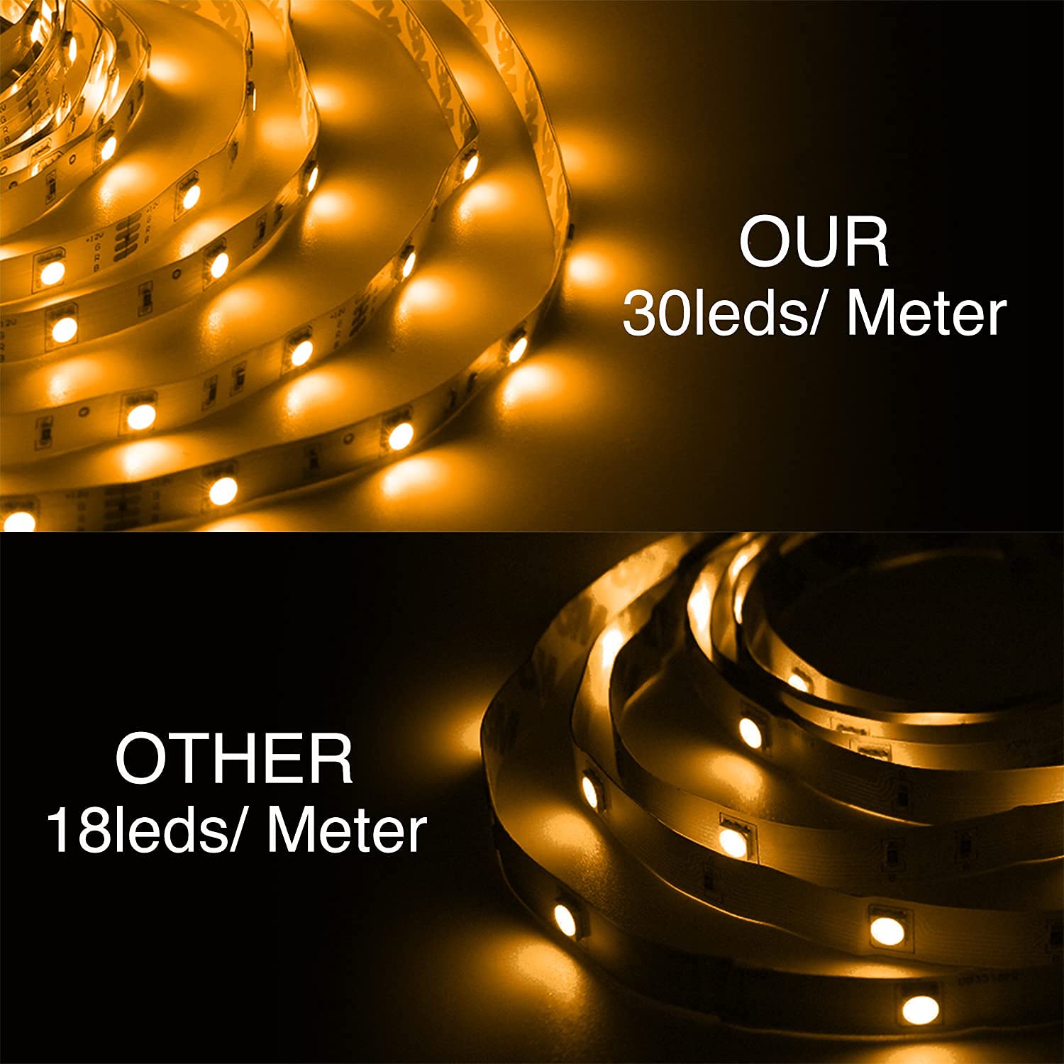 DAYBETTER LED strip kitchen ambiance with color-changing options.