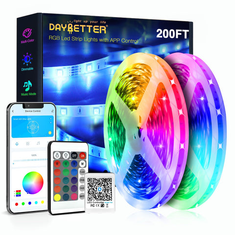 DayBetter LED strip lights with app control for customizable ambience in any room.