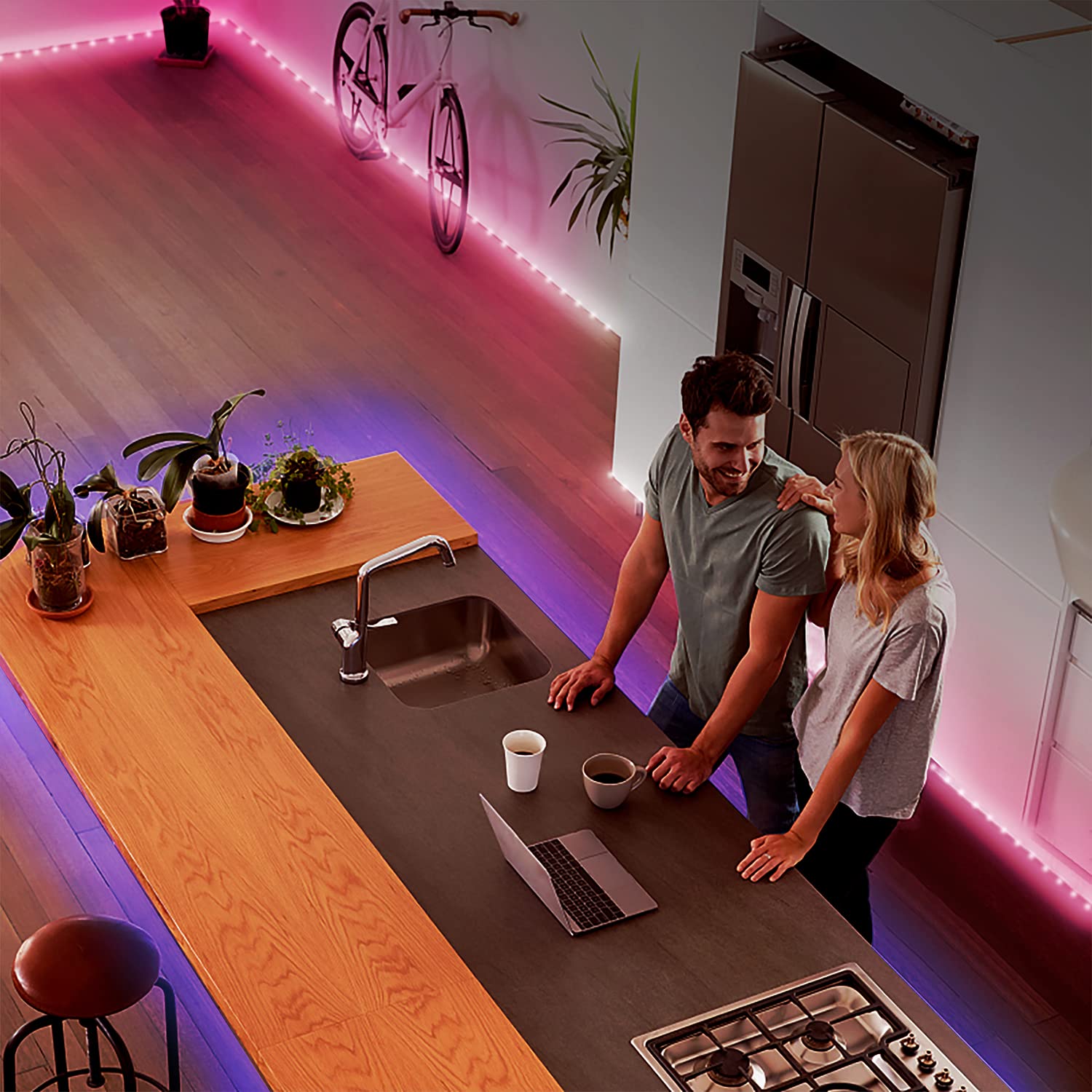 DayBetter LED strip lights 200 ft reach for large-area installations.