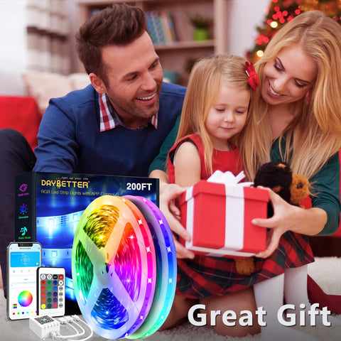 DayBetter LED strip lights with remote control for quick color changes.