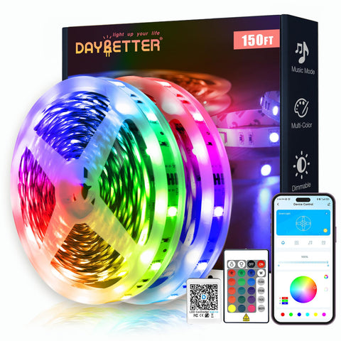 DayBetter LED strip lights with 24V power supply deliver bright, even illumination.
