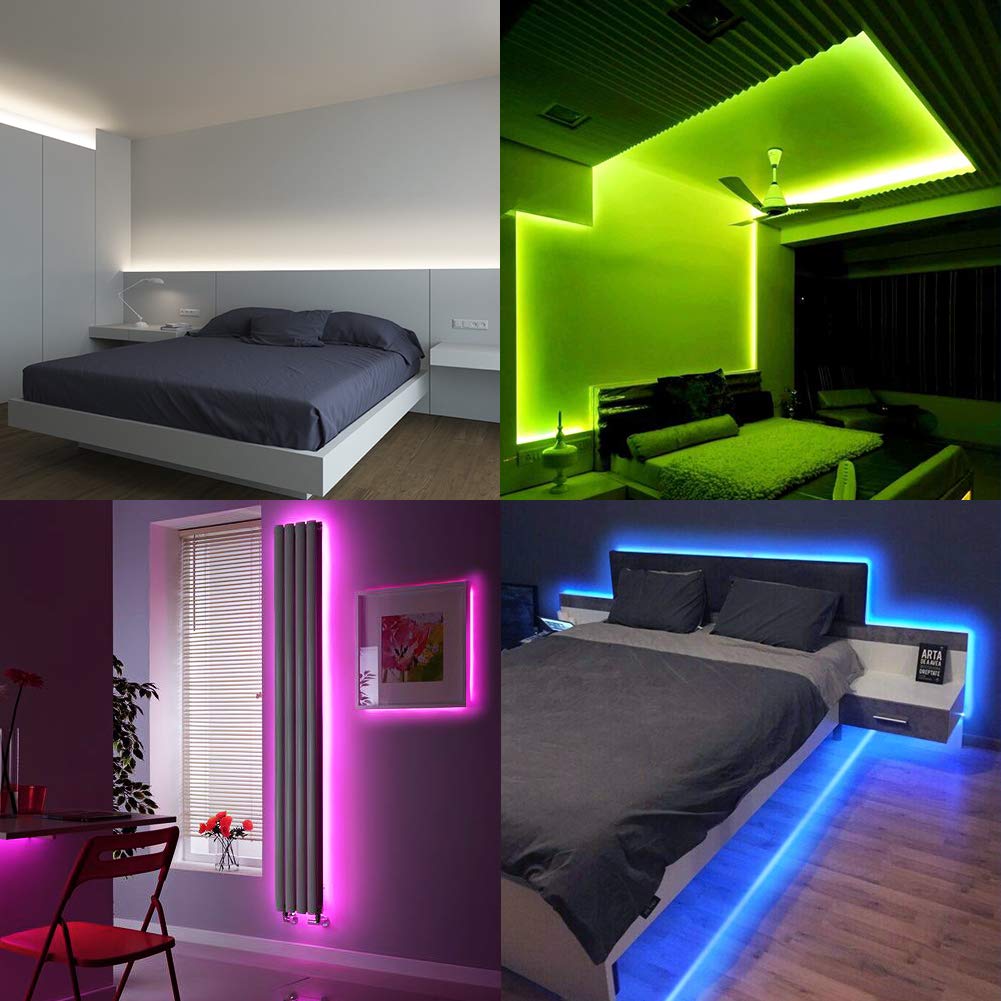 DAYBETTER 5050 chips deliver bright, vivid colors across walls, shelves, and cabinets.