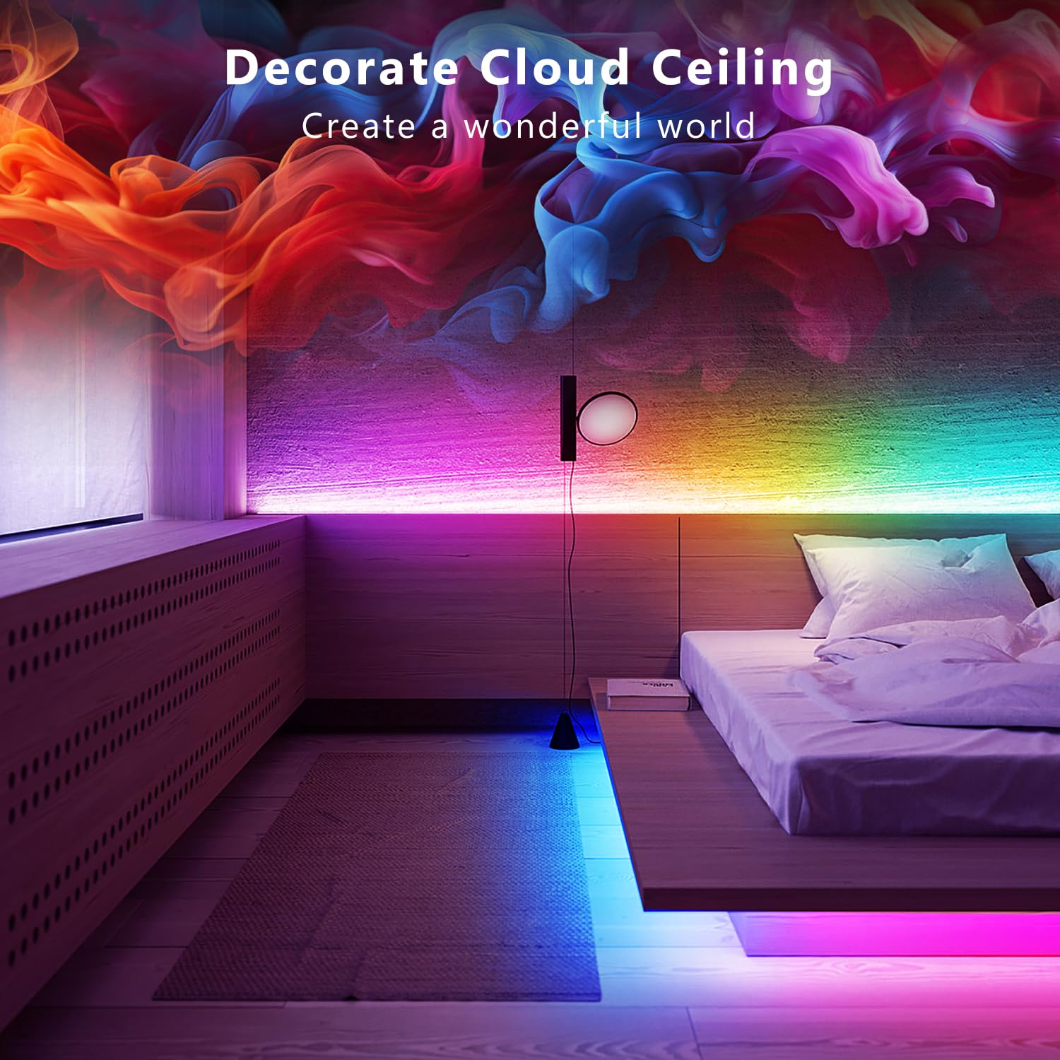DAYBETTER multi-color on one line showing vivid gradients for events