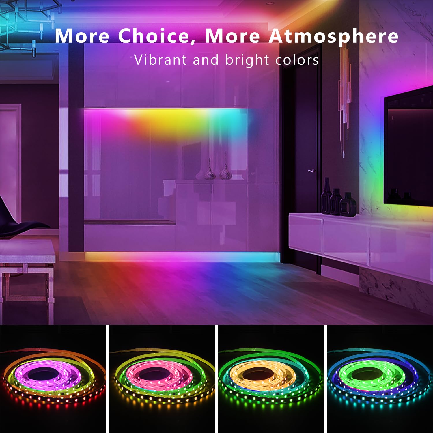 DAYBETTER LED strip with music sync reacting to audio
