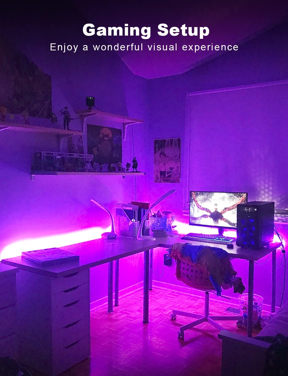 DAYBETTER LED strip features music-sync for dynamic party lighting.