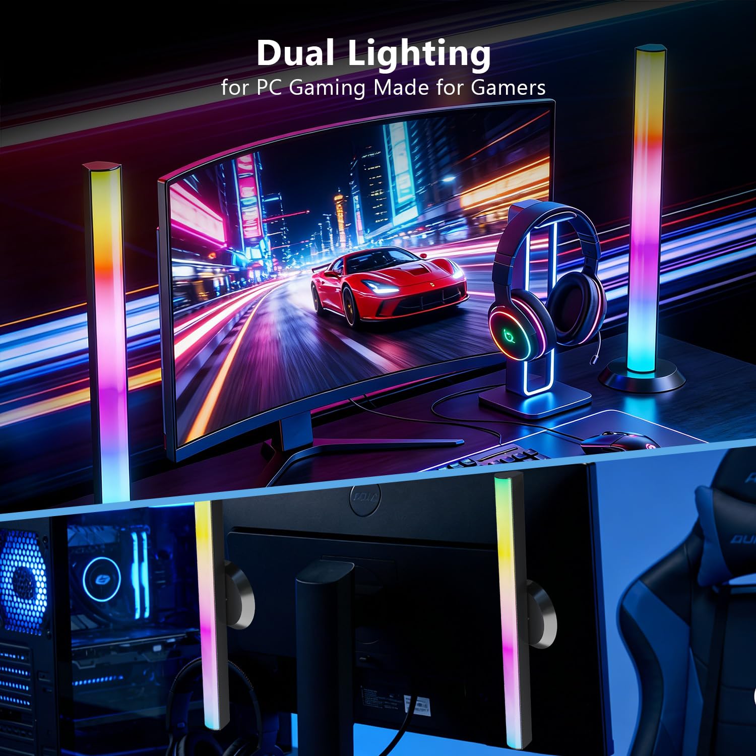 DayBETTER RGB light bar dynamic scenes for movies and games.