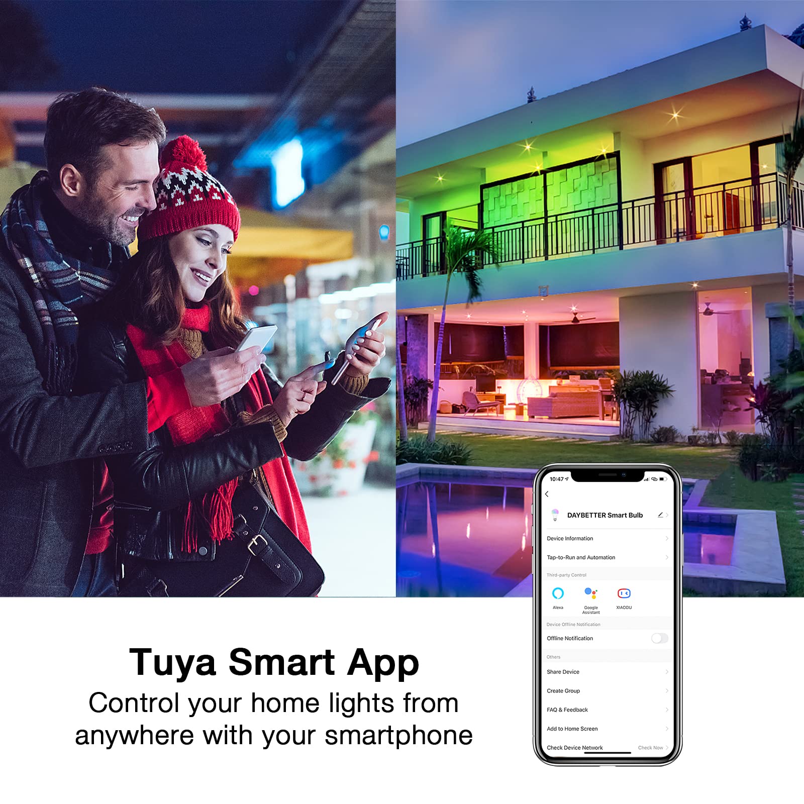 DAYBETTER bulb showcasing timer and schedule features.