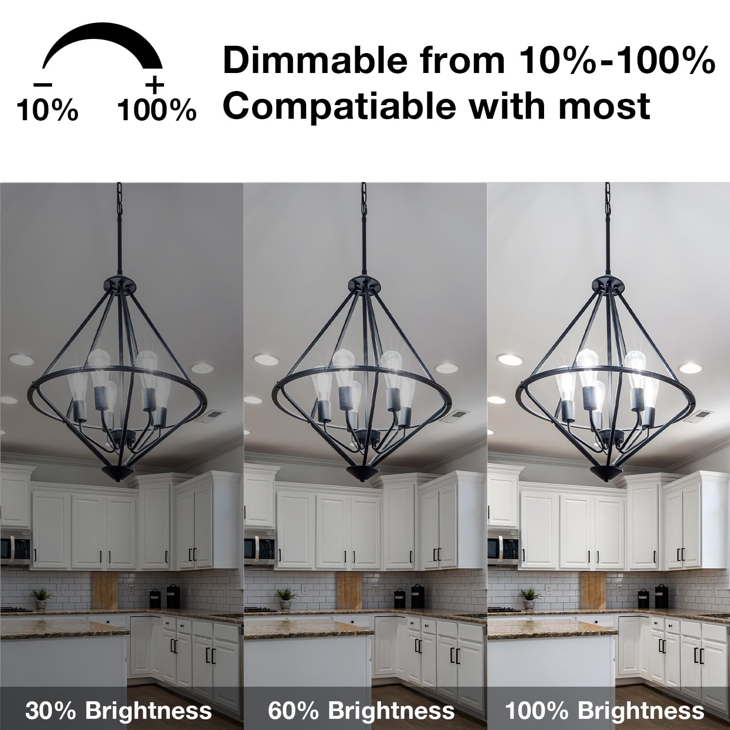 DAYBETTER 5000K soft white glow enhances colors in kitchens and desks.