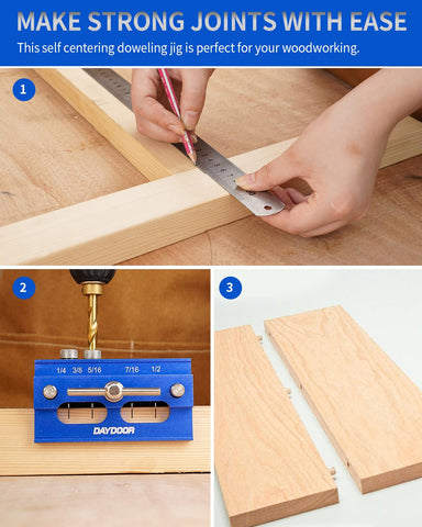 DAYDOOR dowel j ig durable aluminum and 45 steel construction ensures longevity