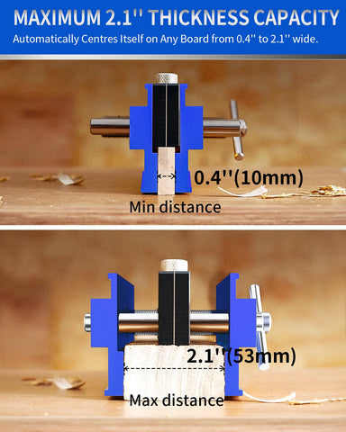 DAYDOOR dowel jig range 0-4 to 2-1 inch shows versatile material capacity