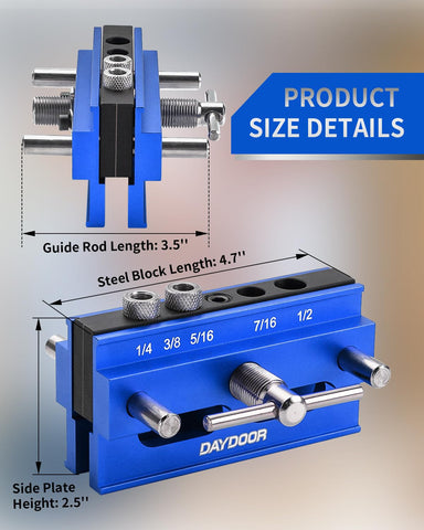 DAYDOOR dowel jig shelves cabinets furniture use demonstrates project versatility