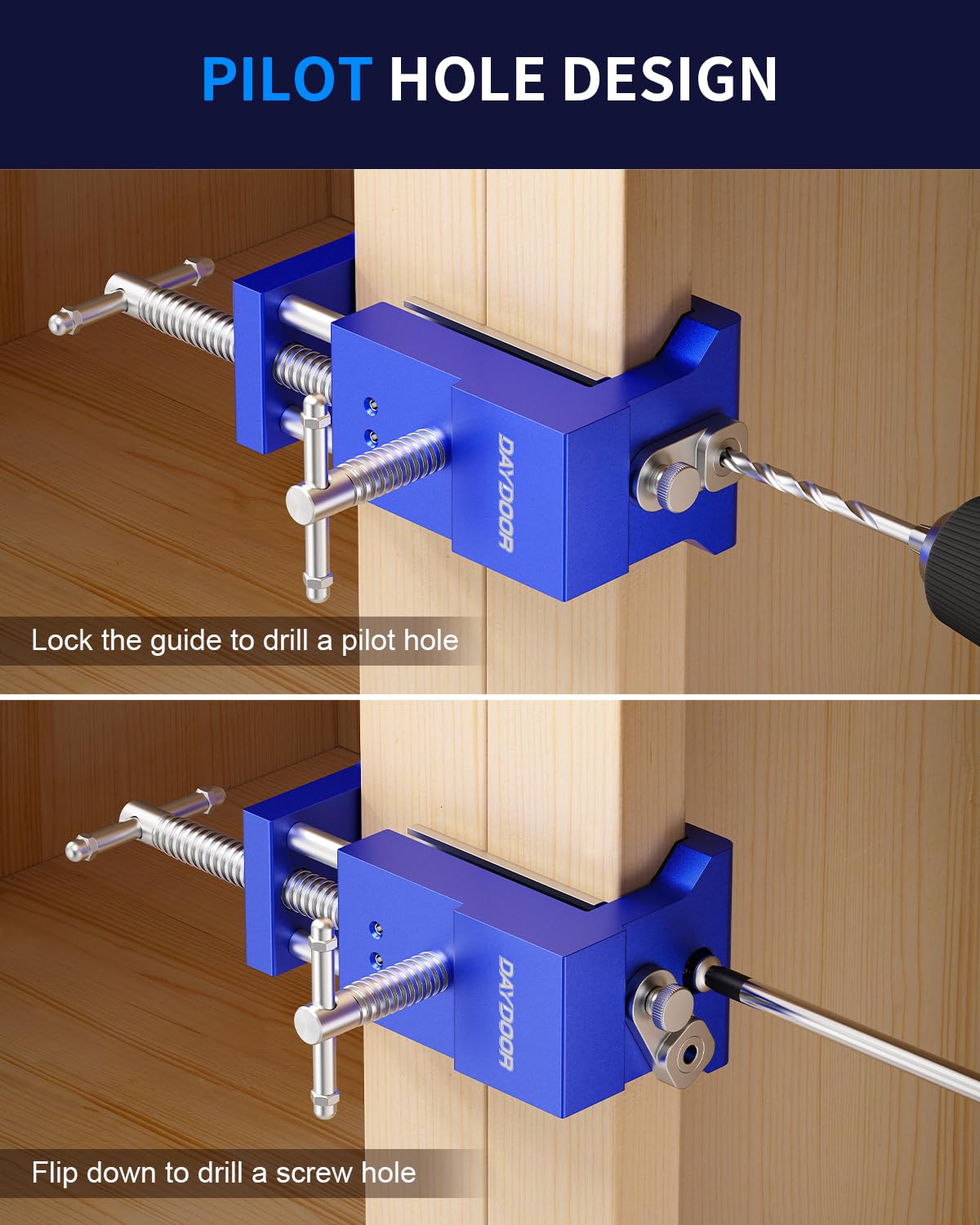 DAYDOOR premium EVA padding protects finishes during clamping.