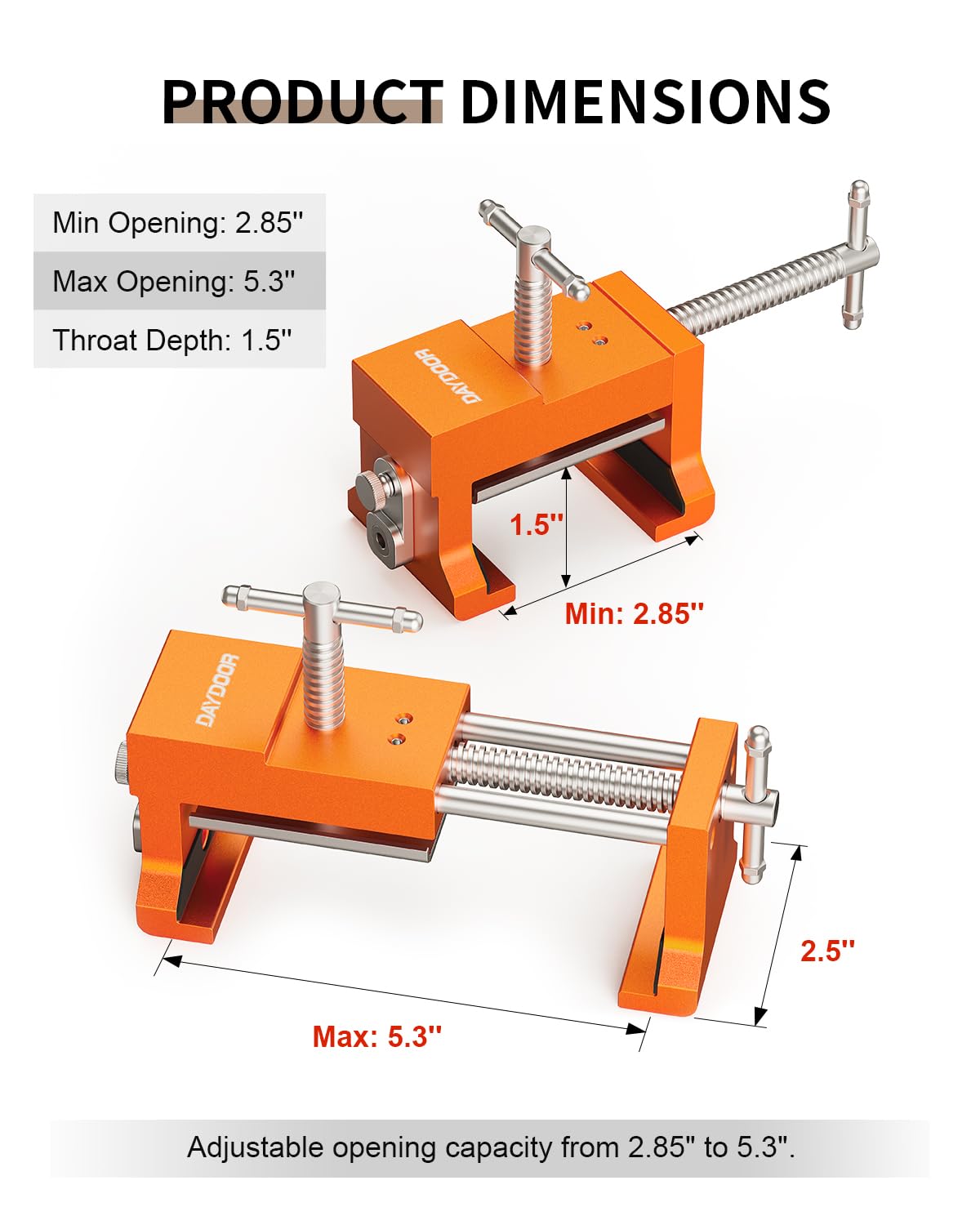 DAYDOOR face-frame clamps with EVA padding protecting cabinet finishes
