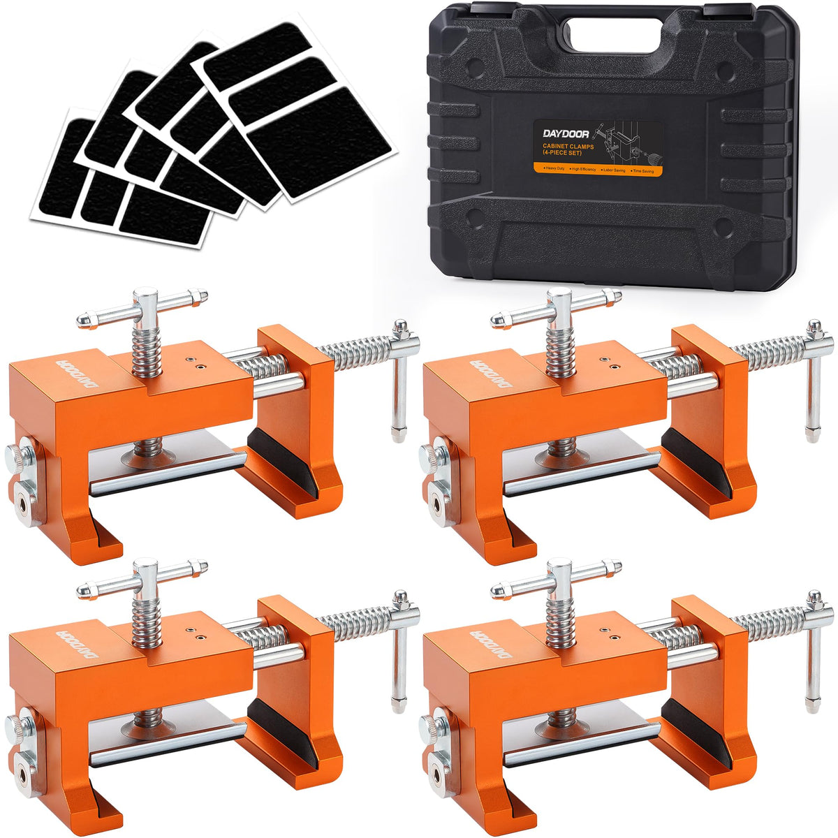 DAYDOOR professional cabinet clamps 4-pack for precise woodworking and installation