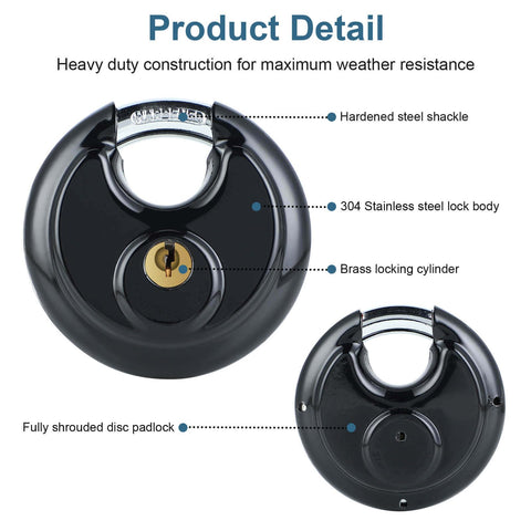 DAYGOS outdoor-use disc padlock secure storage scene.