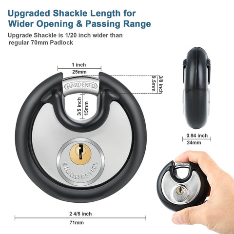 DAYGOS padlock 3-8 shackle detail illustrates sturdy locking mechanism for sheds