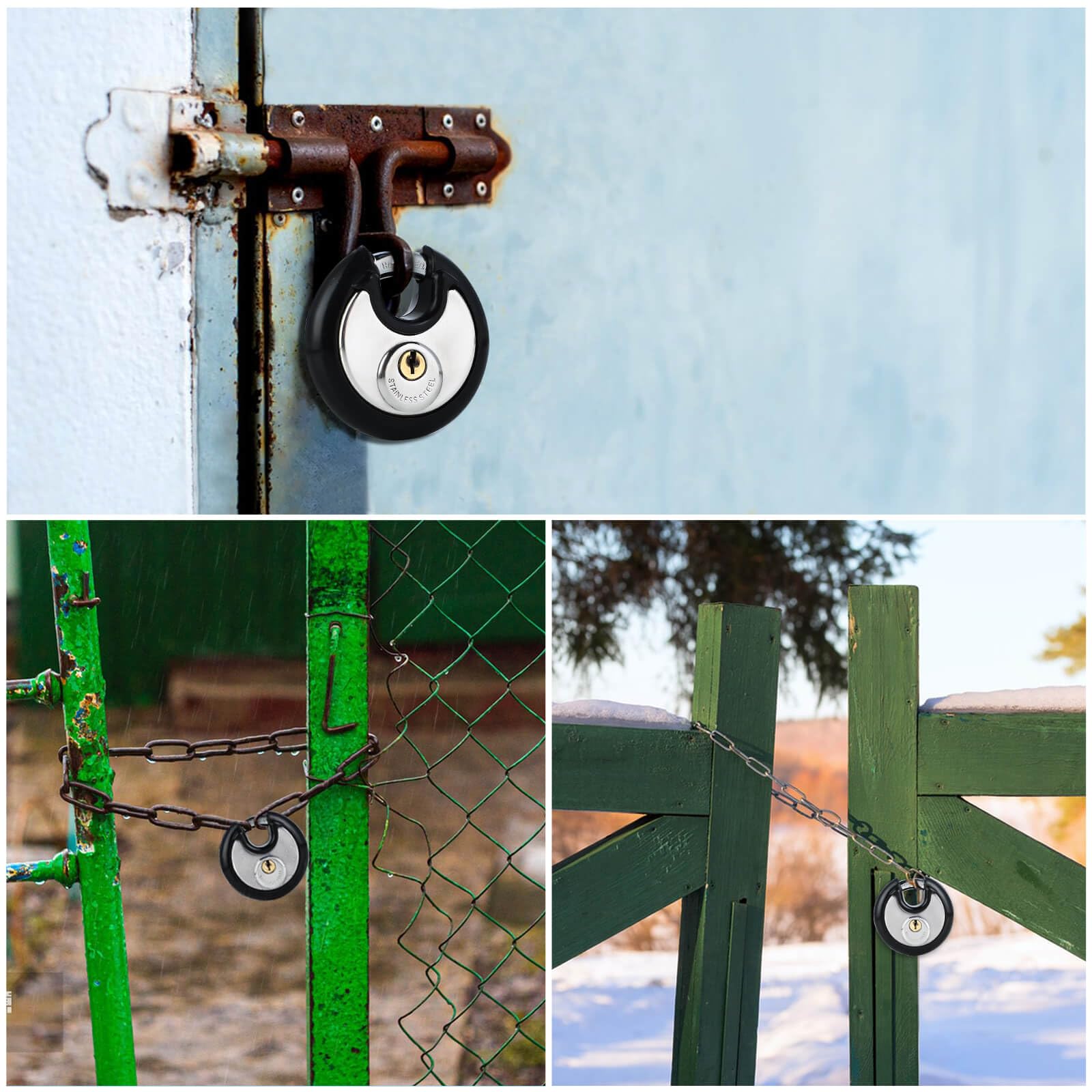 DAYGOS padlock on a gate or toolbox demonstrates reliable access control