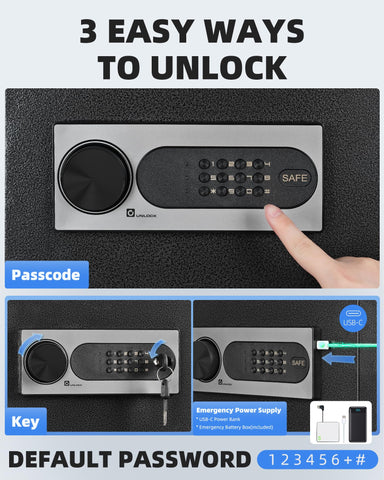 DAYI Safe Box digital keypad enables quick, customizable access codes.