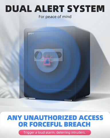 DAYI Safe Box four locking bolts reinforce pry resistance and durability.