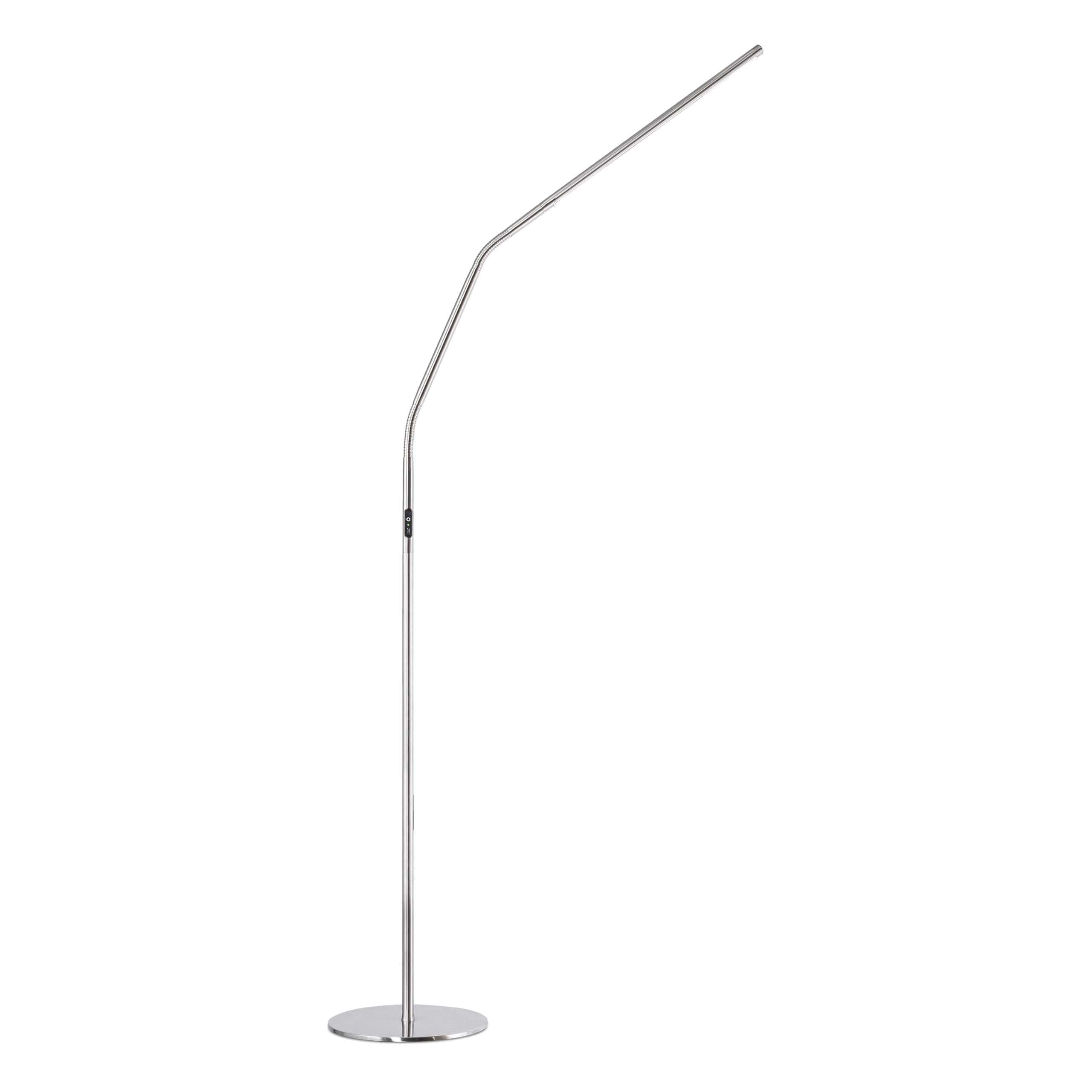 Daylight Slimline 4 floor lamp in brushed steel shows true color for precise crafts