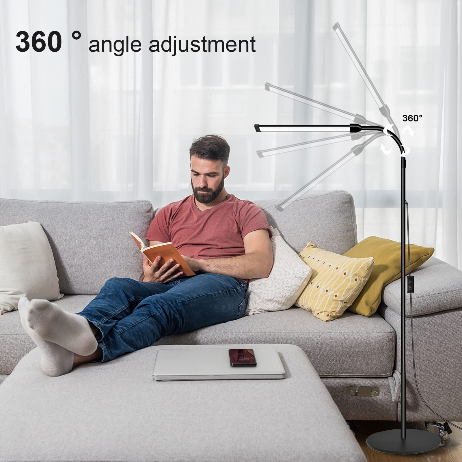 Easy assembly of DAYSOFT lamp with hand threaded parts for quick setup