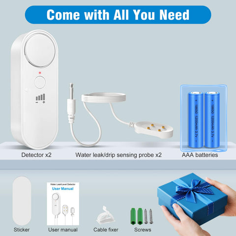 Daytech leak detector with adhesive backing for easy placement