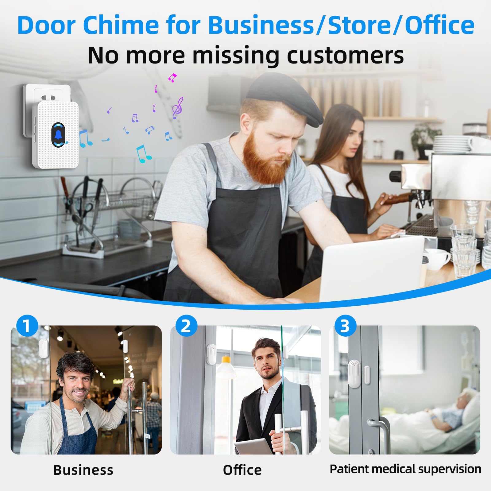 Daytech chime LED indicator near door for quick status check