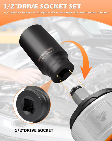 DAYUAN 34mm socket provides reliable torque for hub nut tasks.