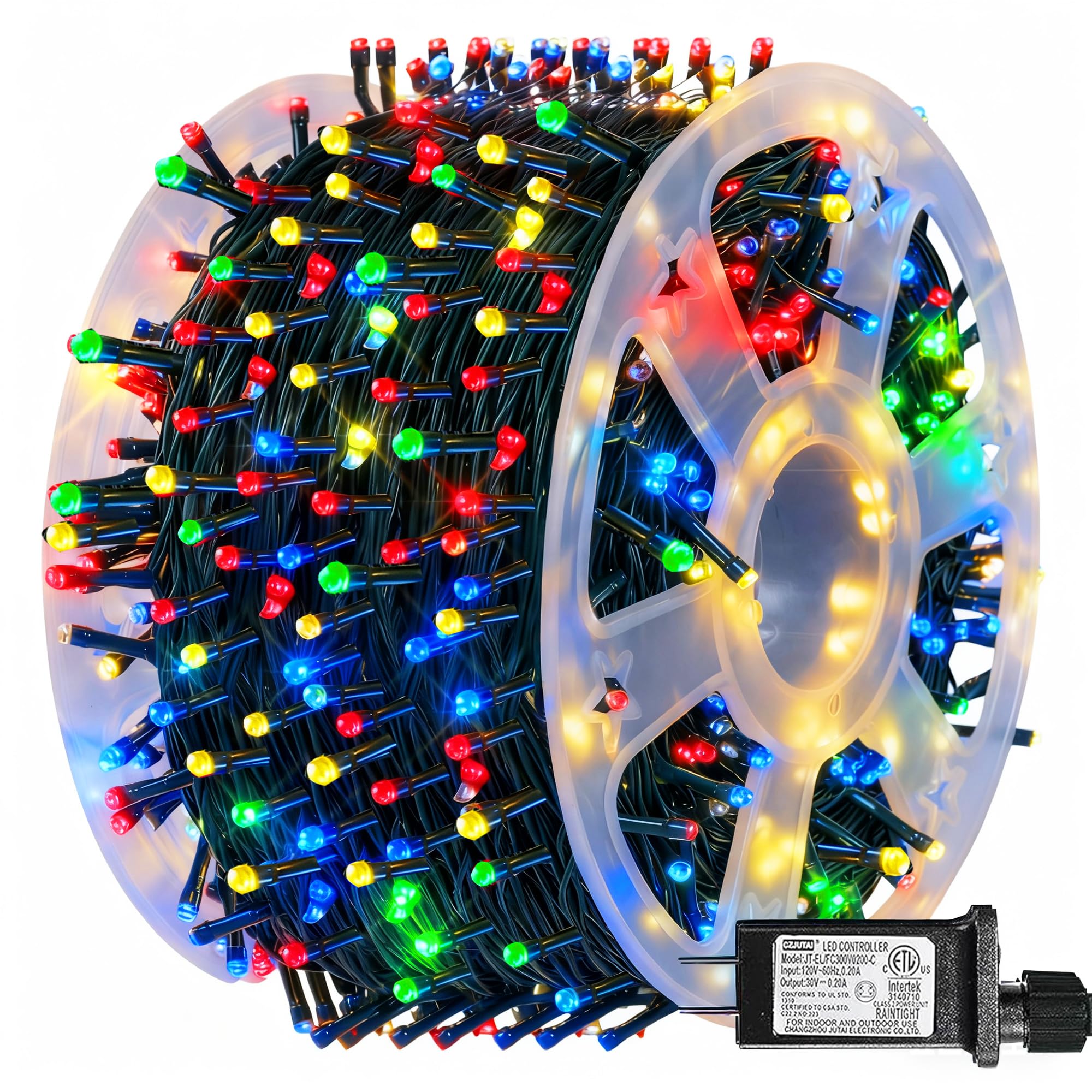 Dazzle Bright 500 LED string lights illuminate indoor and outdoor decor with bright, even coverage.