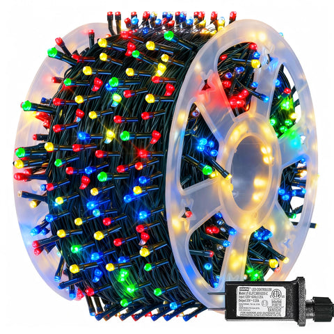 Dazzle Bright 500 LED string lights illuminate indoor and outdoor decor with bright, even coverage.