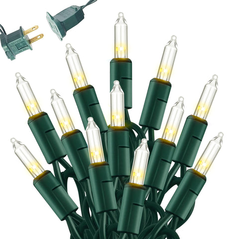 Dazzle Bright Christmas mini lights on green wire ready for indoor and outdoor decorating.
