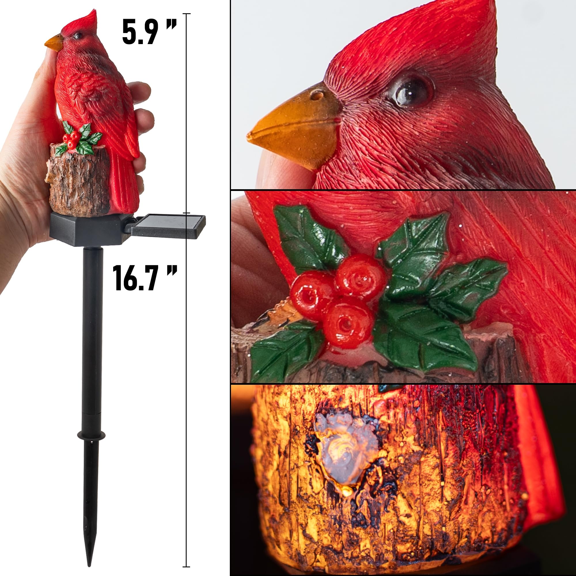 Dazzle Bright durable resin construction with UV coating withstands outdoor weather
