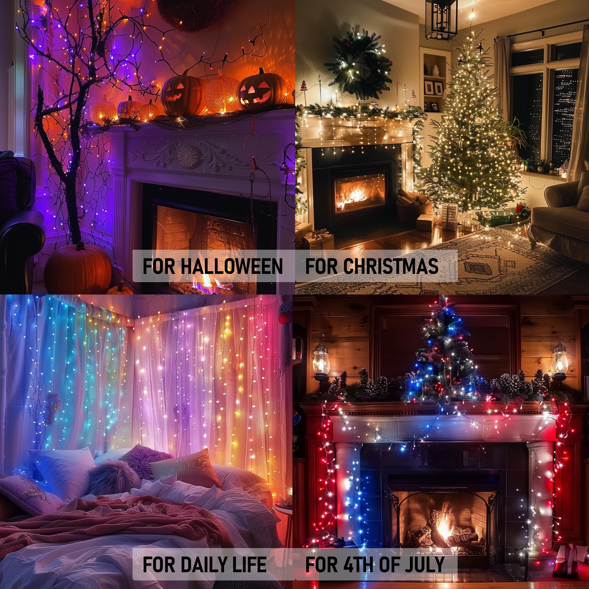 Dazzle Bright music-sync mode matches lights to music.