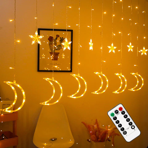 Dazzle Bright Ramadan curtain 138-LED lights for festive ambience
