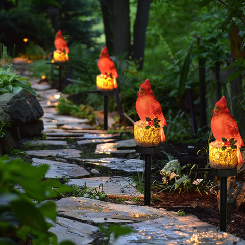 Dazzle Bright red cardinal design adds a charming focal point after dark