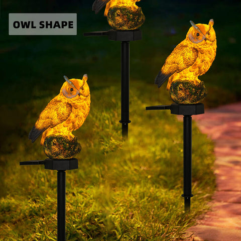 Dazzle Bright waterproof resin owl lights withstand rain for year-round use
