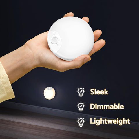 DAZZY DOT motion-sensor night light detects movement up to 13 feet away.