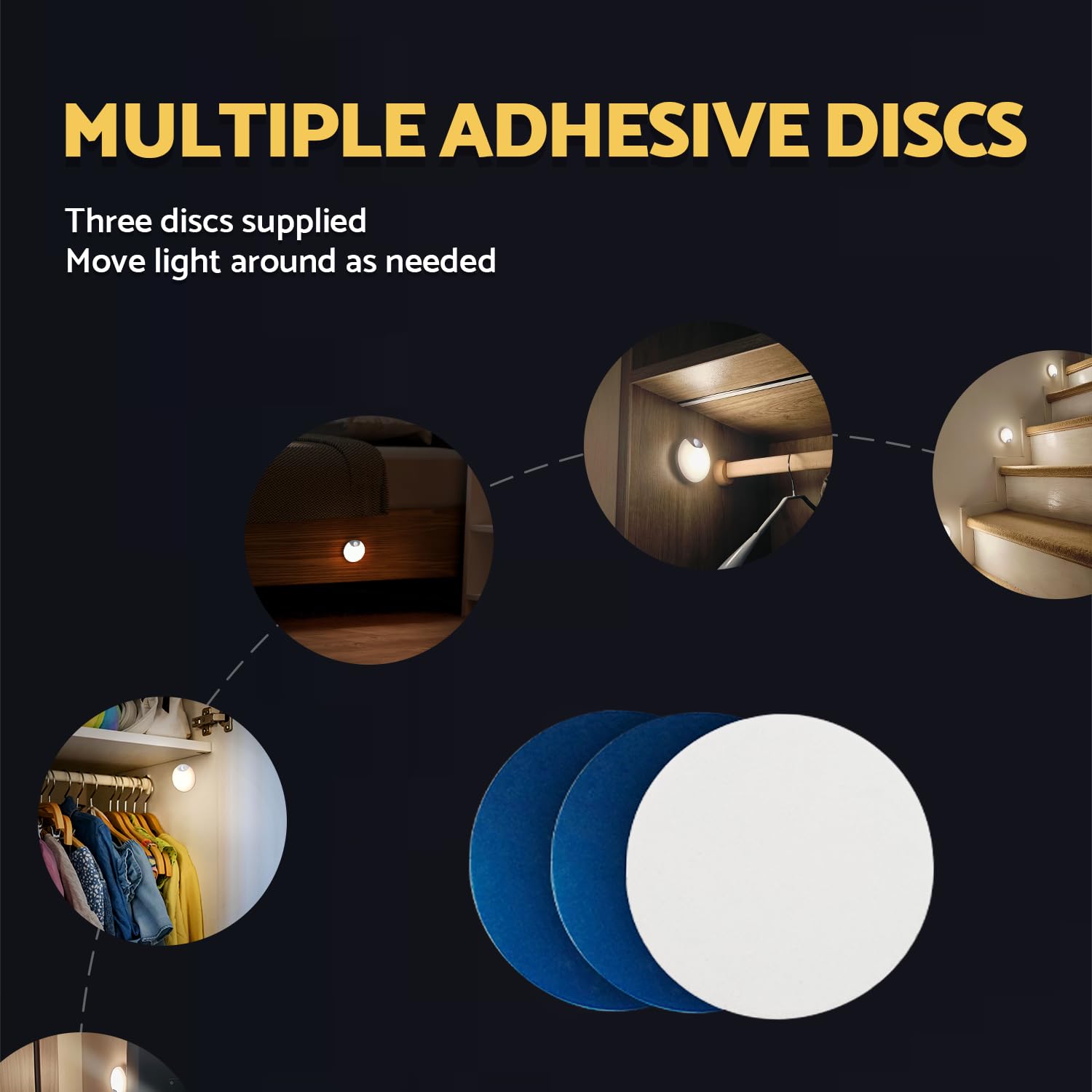 DAZZY DOT pack contents show four lights, cables, and discs for setup.