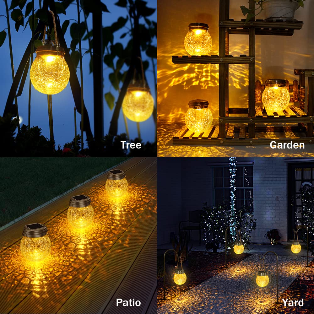 DBF crackle glass table lantern as a porch focal point.