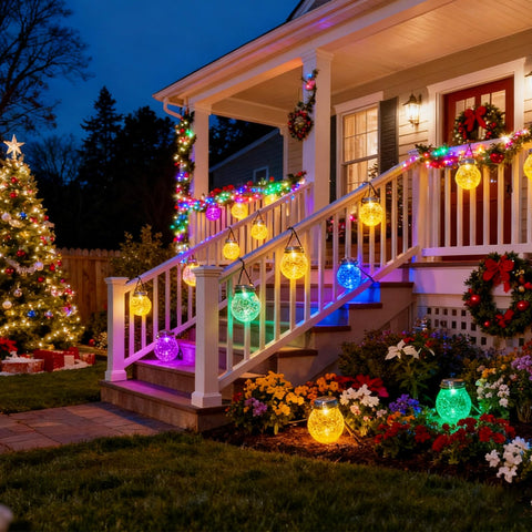 DBF patio tree lantern adds gentle illumination for evenings.