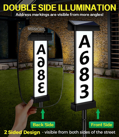 DBF solar address sign IP65 waterproof ABS withstands harsh weather.