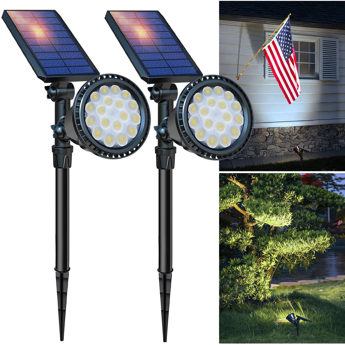DBF solar spot light delivers 600 lumens for a focused outdoor beam.