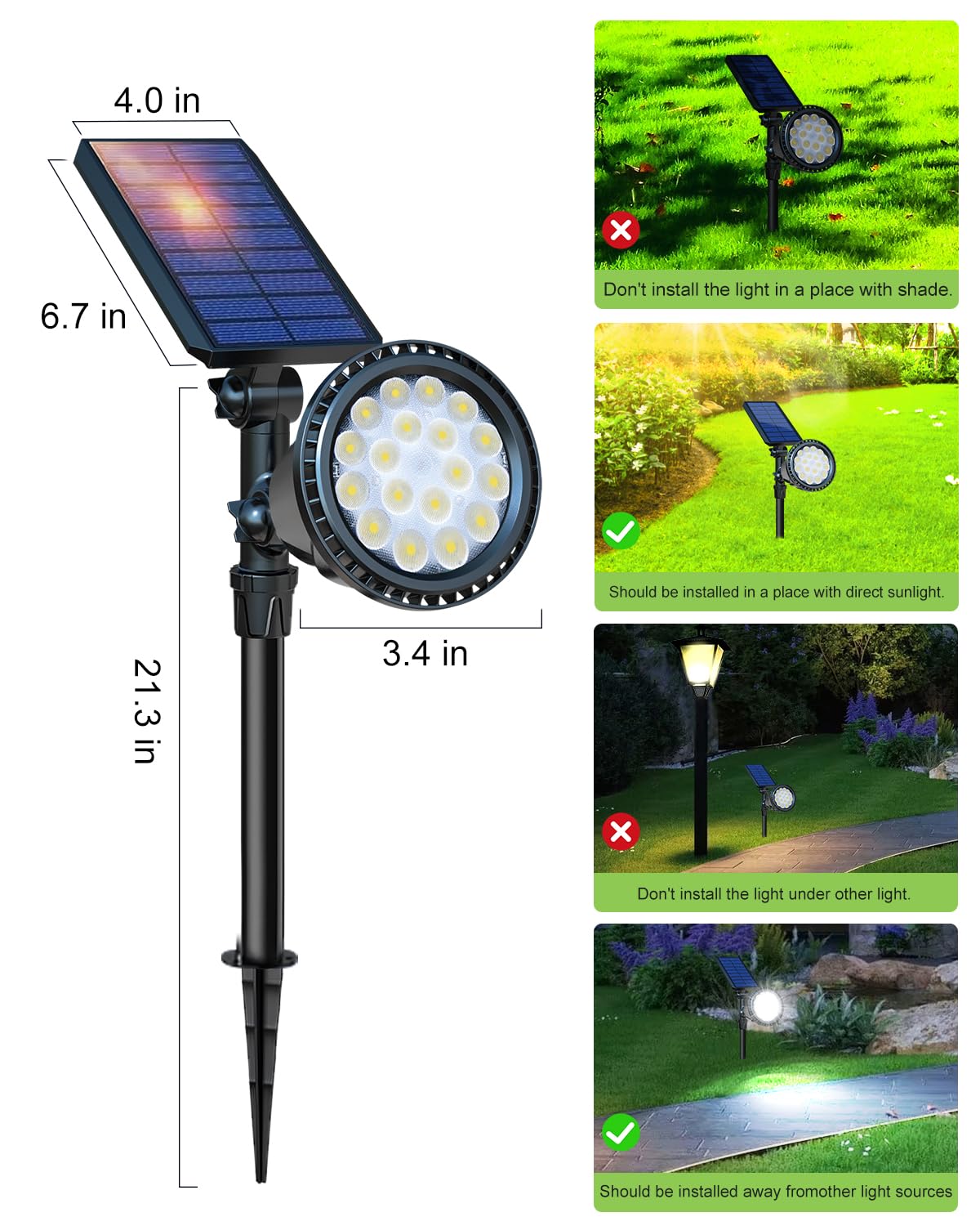 DBF energy-efficient solar panel supports longer nightly illumination.