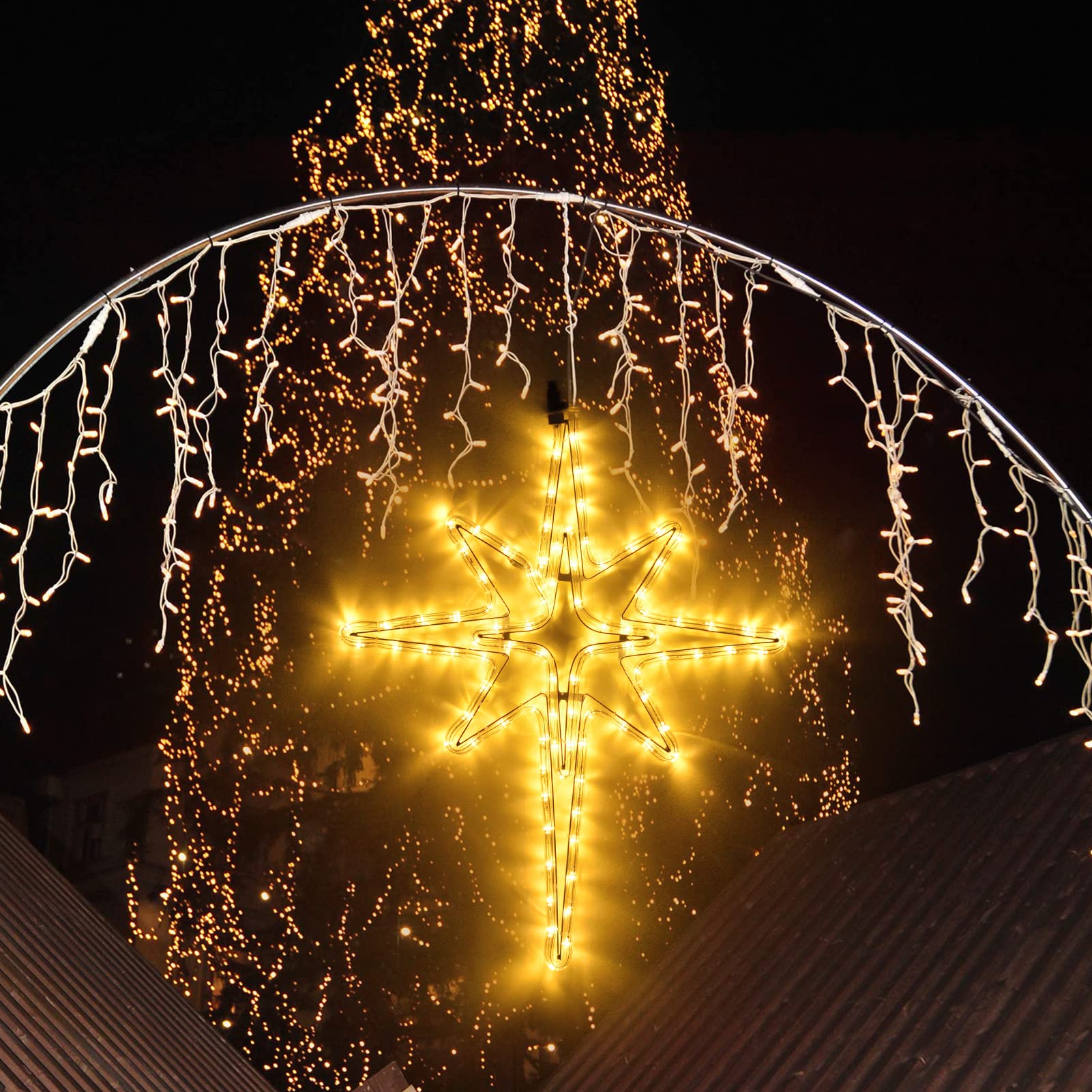 DBFAIRY Bethlehem Star emits bright warm LEDs for celebrations.