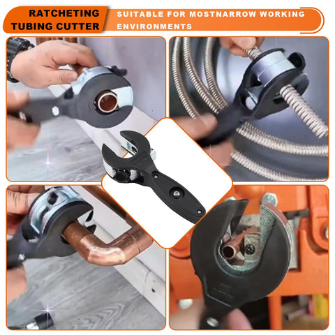 DBIGQ cutter cutting copper pipe with a clean edge.
