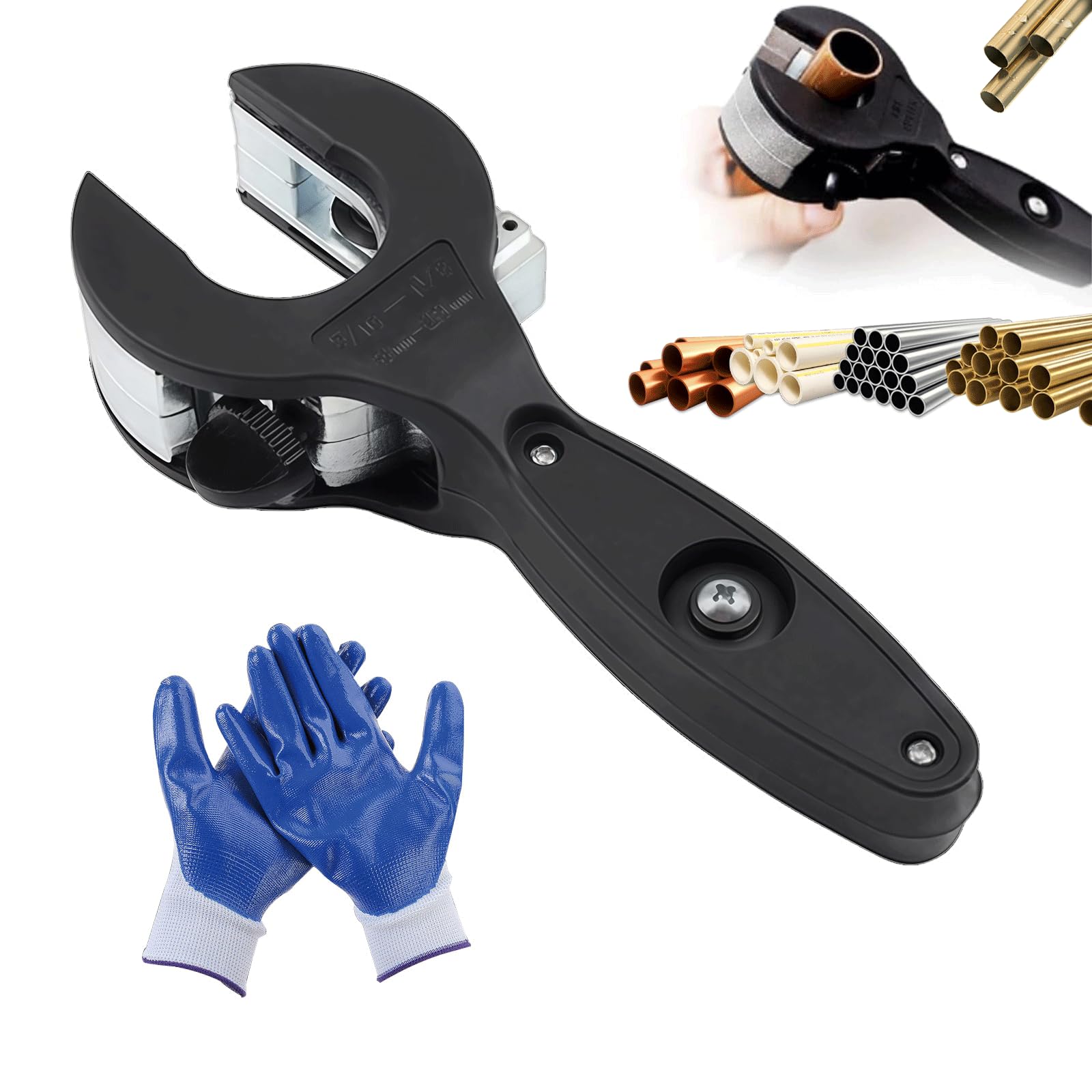 DBIGQ ratchet tube cutter front view for precise one-hand operation.